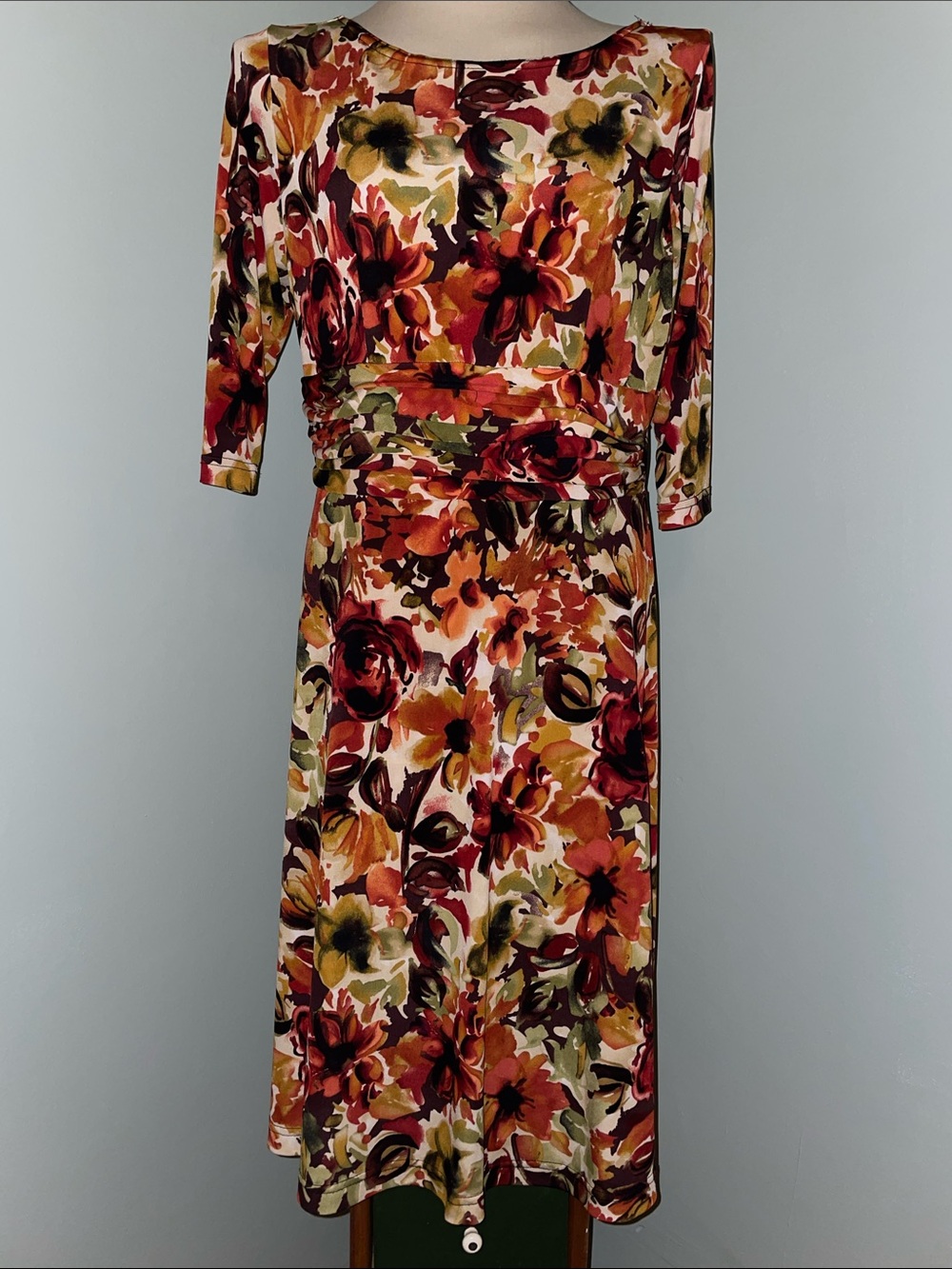 NorthStyle M Floral Fit & Flare Dress Fall Autumn Watercolor Print